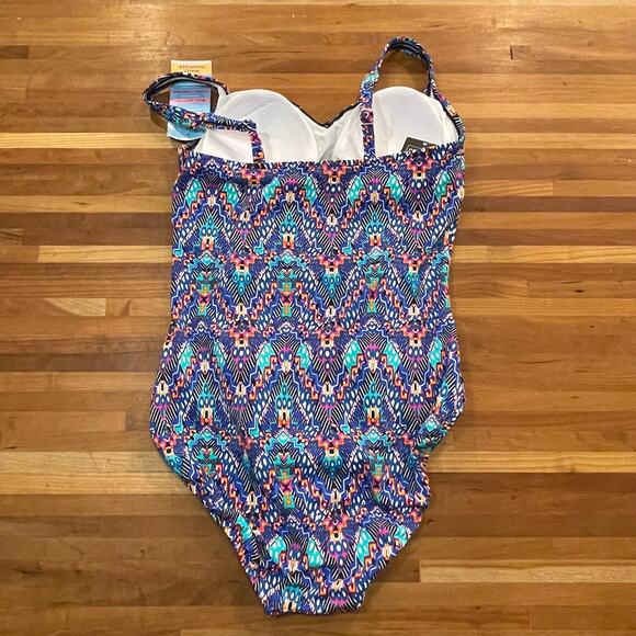 Swim Solutions Women's Tummy-Control Shirred One-Piece Swimsuit 12 - Picture 7 of 9